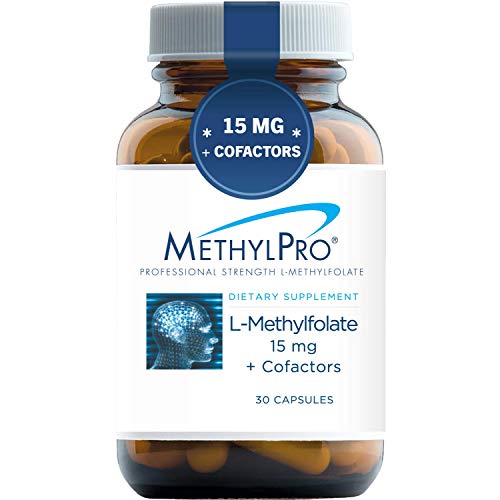 MethylPro 15mg L-Methylfolate + Cofactors (30 Capsules) - Professional Strength Methyl Folate (5-MTHF) for Mood + Homocysteine Support with Vitamin B12, B6 + Magnesium, Gluten-Free