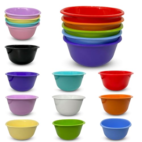 Wiederverwendbare umweltfreundliche unzerbrechliche bunte Kunststoff-Schüsseln, 4er-Set, bruchsicher, 100% lebensmittelecht, perfekt für Camping, draußen und Picknicks (Baby 400 ml, Regenbogen)