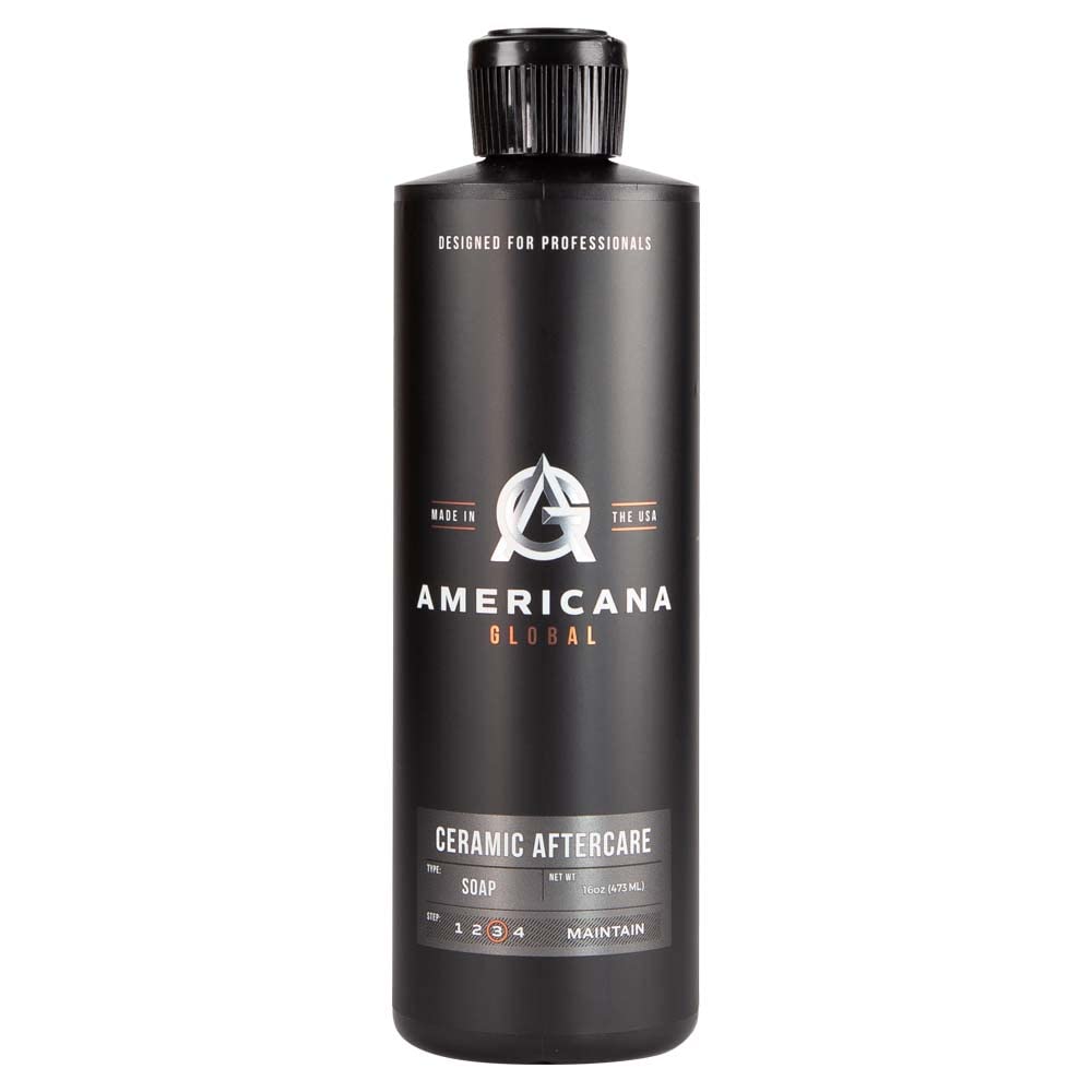 Americana Global Ceramic Aftercare Soap (16 fl. oz) – pH Neutral 2-in-1 Car Shampoo for Ceramic Coatings, Made in USA, High Foaming, Safe on All