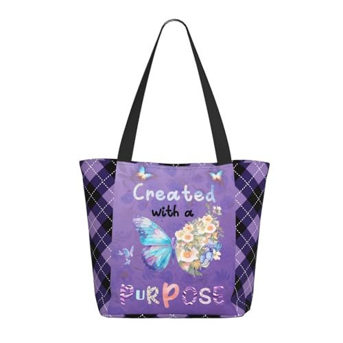 Tote Bag for Women, Large Reusable Grocery Bag with Zipper, Everyday Carry Tote for Work, Travel & Shopping