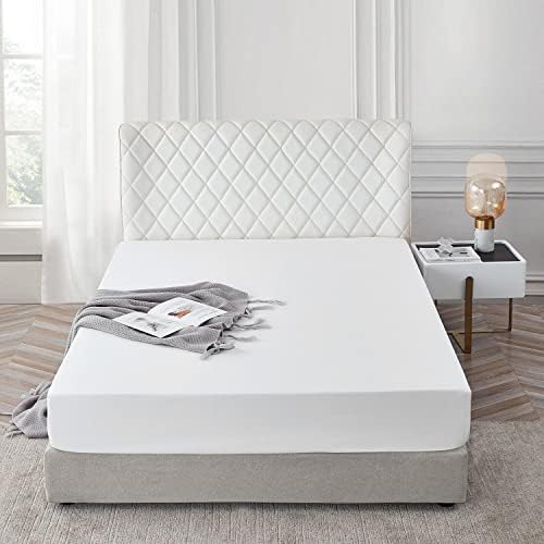 AR Ware Double Fitted Sheet 100% Egyptian Cotton 300 TC, Breathable Extra Deep Fitted Sheets Double Bed, Hotel Quality 30 Cm Fitted Bed Sheets Double (Grey)