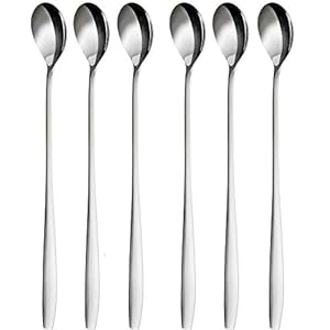 GRÄWE Latte Macchiato Löffel Set, silber, 6-teilig, 22 cm – Lange Löffel für Cocktails & Desserts, Edelstahl, spülmaschinengeeignet