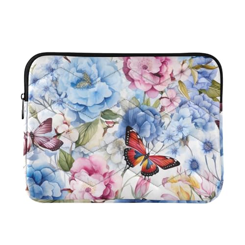 Funda para portátil de 13-14 pulgadas con diseño floral y mariposas