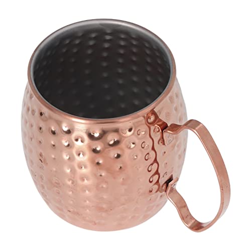 Moscow Mule Mug Exquisite 304 Stainless Steel 500ml Large Capacity Cocktail Mug for Bars Hotels Restaurants (Rose Gold)