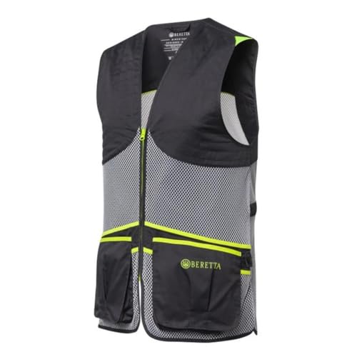 Beretta Schießweste FULL MESH VEST Tontauben TRAP SKEET leichte Weste Ice Grey § Ebony (DE/NL/SE/PL, Alphanumerisch, XL, Regular, Regular, Ebony & Ice Grey)
