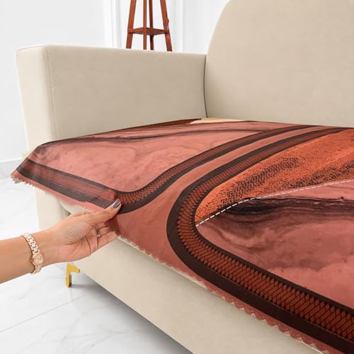 Image of Homerz Premium 'Luxe Series' Holland Velvet Sofa Cover | Smooth Finish | Anti-Skid Fleece Backing | Soft Touch Couch Protector for Living Room (Urban Dune, 2 Seater, Only Seat Cover)