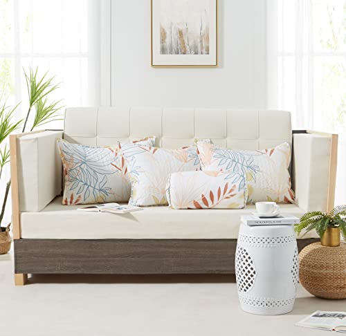 Image of Southshore Fine Living, Inc. Day Bed Cover Sets, Twin Daybed Bedding Sets, Daybed Cover with 3 Pillow Shams, 1 Bedskirt, 1 Throw Pillow - Twin Quilt Bedding Set, Day Bed Covers Set, Tropic Leaf