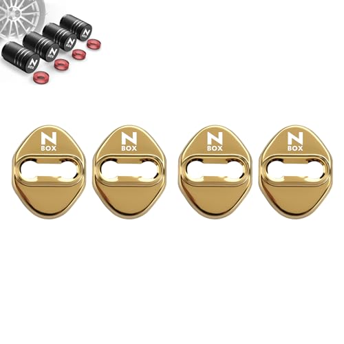 For ホンダ N-BOX カスタム アクセサリー ドアロックストライカーカバー nbox 専用設計 JF1 JF3 JF5 JF6外装パーツ ステンレス ドアロックカバー 高級鏡面ステンレス製 錆防止 エヌボックス アクセサリー 4個セット(贈り物: n