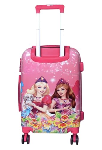 Image of ADSON Abs Kids Trolley 360 Rotating Luggage 360 Degree Wheels 2 Princess Dog Non-Breakable 20 Inch Kids Hardsided Suitcase with 4 Wheels, 360 Degree Wheel Travel Trolley Bag (Pink 2 Girls Princess)