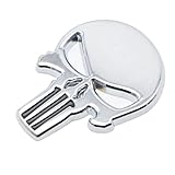 GSParts 3D Metal Punisher Emblem Sticker Skeleton Skull Decal Badge Car & Truck (Silver)