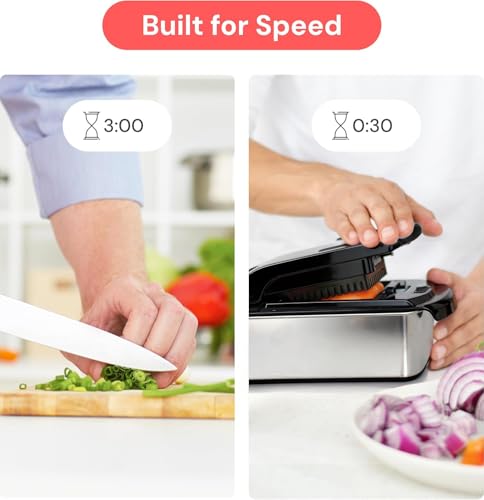 Image of Fullstar The Original Pro Chopper - Vegetable Chopper and Spiralizer, Food Chopper with Container, Fruit Slicer, Kitchen Gadgets & Accessories, Home Essentials (4 in 1, Stainless Steel)