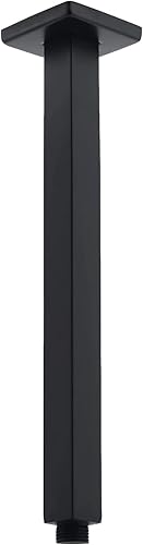 Miniatura 8 de Brazo de ducha de montaje en techo con brida de 20 pulgadas, extensor recto cuadrado de repuesto de tubería, brazo de ducha largo para cabezal de