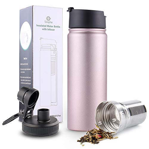 Comparison: Best Tea Infuser Travel Mug 9 Infuser Travel Mug with Removable loose leaf Tea Strainer Bottle 18/8 Stainless Steel Insulated Tumbler for Women Rosegold