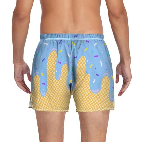 Image of Men's Boxer Shorts Cotton Loose Underwear with Button Fly