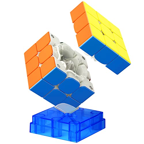 Moyu Weilong WRM 2021 Magnetic Speed Cube Visible Magnetism Adjusting System Speed Cube 3x3 Sticker-Less Shade Magic Cube Adjusting Elasticity Professional Competition 3x3 Speed Cube (Lite)