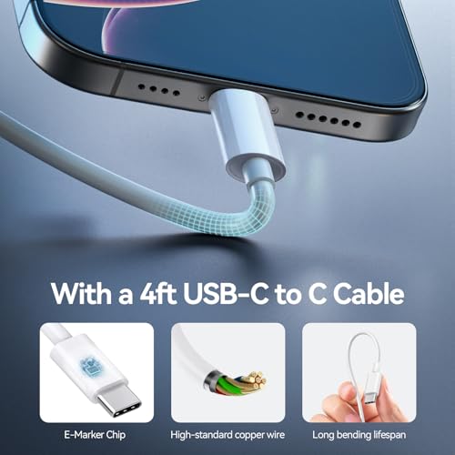 Image of Bwine 65W GaN USB C Charger Fast, Compact & Powerful Charging Block for or MacBook, iPad, iPhone, Samsung, Drone(1x Adapter 1x Cable)