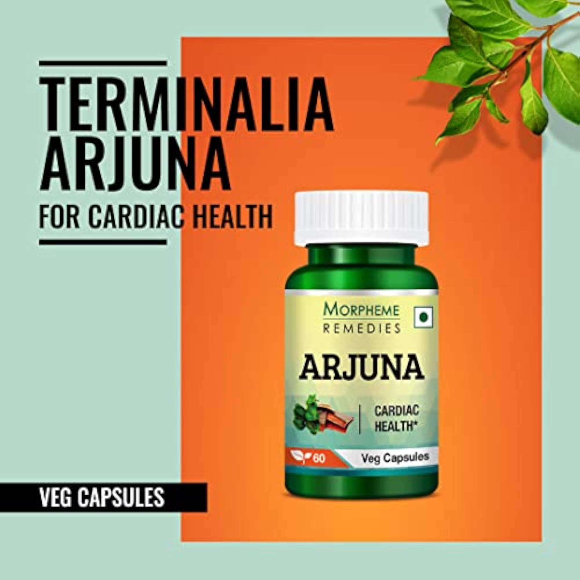 Morpheme Remedies Terminalia Arjuna 500mg Extract 60 Veg Caps