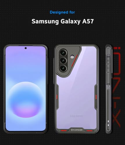 Image of KAPAVER iON-X Back Cover Case Compatible with Samsung Galaxy A57 5G (TPU + Poly Carbonate | Smoke Black)