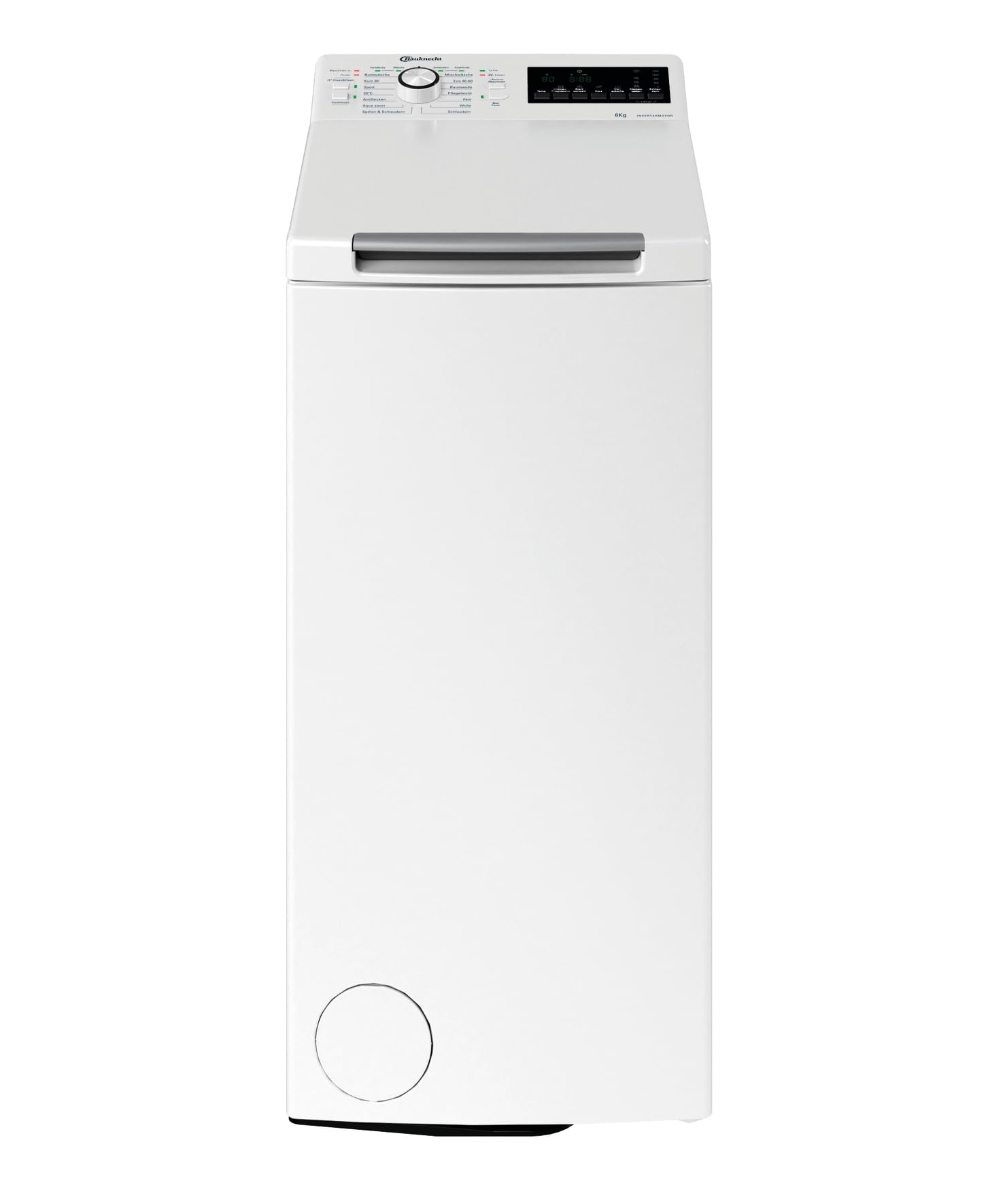 Bauknecht WMT Eco Shield 626 A Waschmaschine, 6 kg, 1200 U/min, Toplader, Antiflecken 20°, Aqua Saver Sparprogramm, Kurz 30’,leiser Inverter-Motor, Mehrfachwasserschutz+, Weiß