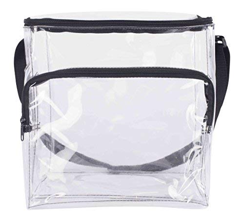 Bags For Less Large Clear Lunch Bag Stadium Security Approved With Adjustable Strap And Front Zippered Pocket, Water Resistant #TOP2