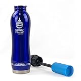 Clearly Filtered Stainless Steel Water Bottle with Advanced Filtration Technology, BPA Free, Removes 99.99% of Chemicals Including Fluoride, Lead, Mercury, Herbicides, and Pesticides, 27oz