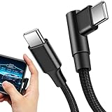 Cavo USB | Ricarica Veloce Ad Angolo Retto Con Doppia Estremità,Cavi USB C Lunghi per Trasferimento Dati,Per Laptop Computer Tablet Monitor Telefono Lavoro Quotidiano Ufficio Casa Viaggio Auto