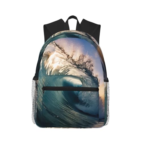 Sac à dos de voyage décontracté à motif vagues pour vos escapades de week-end
