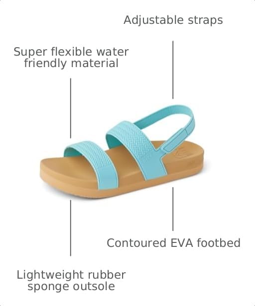 Image of REEF Girls Kids Water Vista Platform Sandal, Water Friendly, Adjustable Strap