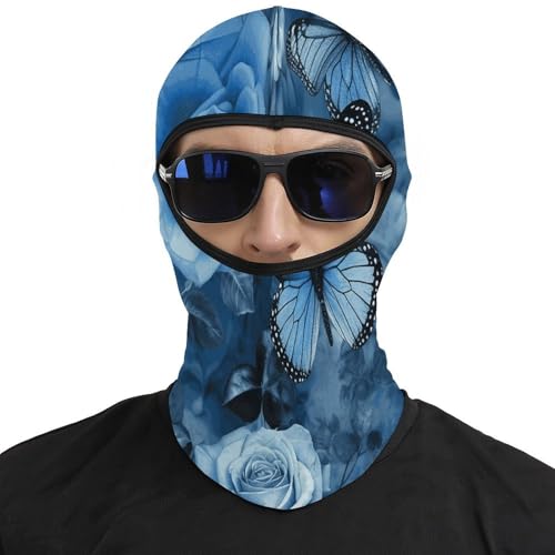 Pasamontañas para hombres y mujeres balaclava con estampado rosa azul para motocicleta y casco, mascarilla completa para la cabeza, gorro calentador de cuello miniatura 3