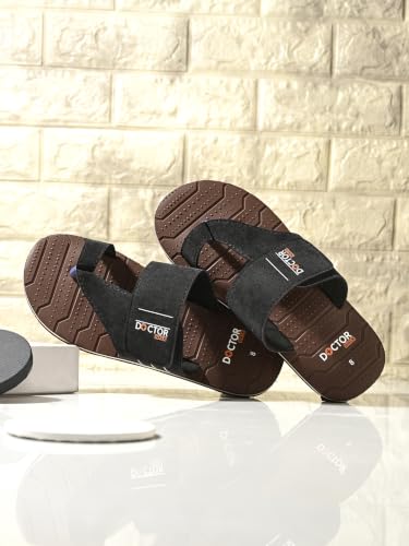 Image of Doctor Walk Men's Ortho Comfort Toe-Ring Slippers | Lightweight Non-Slip Cushioned Daily Wear Casual Sandals & Chappal for Men Extra Soft