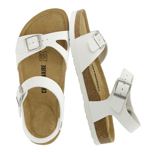 Image of CUSHIONAIRE Lauri Cork Footbed Sandals for Women with Back Strap, Adjustable Double Buckle Ankle Strap Sandals, Memory Foam
