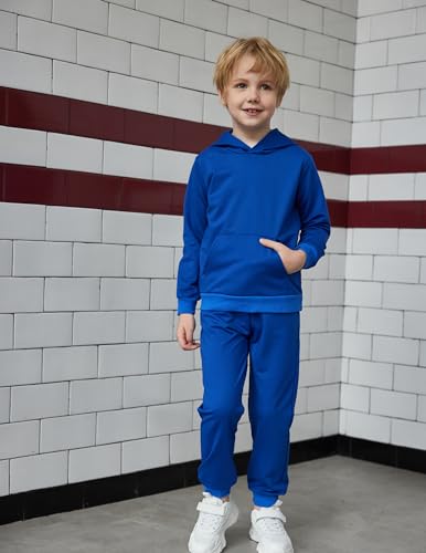 Arshiner 2 Piece Outfit Boys Pullover Hoodies Sweatshirt Suit For Kids Tracksuit Set Blue 9~10 Years2