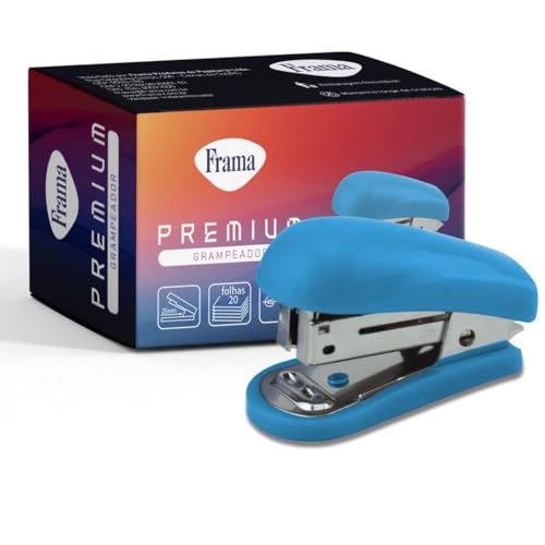 Grampeador, Frama, Mini, Para 20 Folhas, 26/6, Azul, 6,4Cm