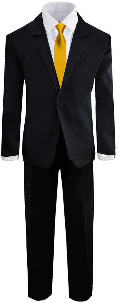 Black n Bianco Boys' Formal Black Suit with Shirt and Vest