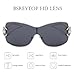 Bsreyeop Wrap Around Y2K Sunglasses for Women Men Fashion Large Frame One-piece Shades Trendy Shield Design Gradient Lens (White Frame/Black Lens C2)