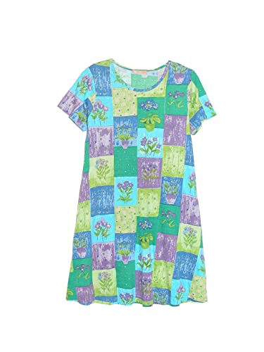 Image of LA CERA Women's Casual Cotton Knit Summer Dress, A-Line Hem, Scoop Neckline, Short Sleeves with Side Pockets