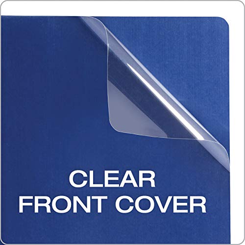 Oxford Linen Clear Front Report Cover, Navy, Letter Size, 5 Per Pack, (50443) #TOP1