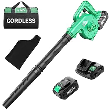 AMAZON - KIMO Cordless Leaf Blower – 20V 4.0 Ah Lithium Battery Powered Lightweight, Compact 2 in 1 Sweeper & Vacuum for Clearing Dust, Leaf & Snow, Car Vacuum, Patio/Deck/Garden Cleaning, Garage Dusting