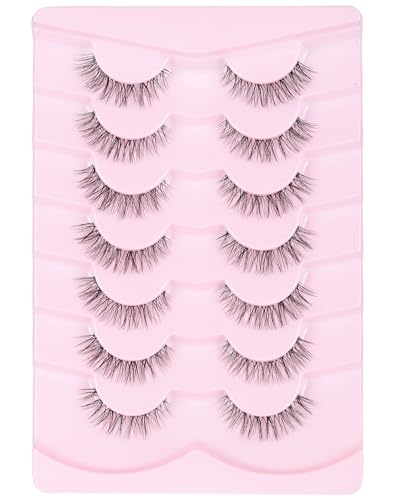 Onlyall Natural Eyelashes Wispy Lashes Clear Band False Eyelashes Natural Lashes H11