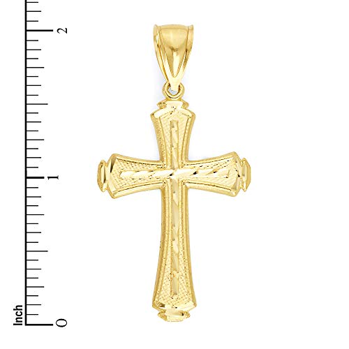 10k Real Solid Gold Cross Pendant, Men's Religious Jewelry3