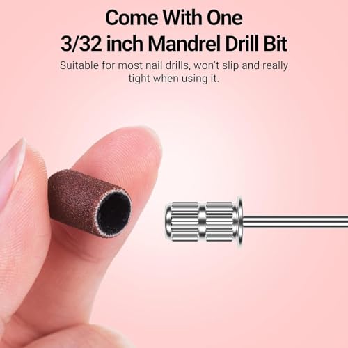 Image of MelodySusie 100 Pcs Nail Drill Bits Sanding Bands for Nail Drill 240 Extreme Fine Grit Nail File Sanding Bands for Acrylic Nails Gel Manicures and Pedicure