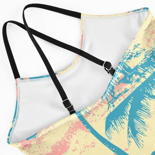 ZZKKO Beach Volleyball Abstract Girls Swimsuit One Piece Bathing Suit for Baby Girls' Swimwear 3-10T4