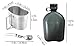 BeGrit Military Canteen Army Canteen WWII US G.I. Style Canteen Kit with Aluminum Cup Stainless Steel Foldable Spoon Fork for Hiking Backpacking Camping, 1 Quart Green