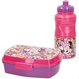 ColorBaby Minnie Set botella y tupper infantil, Licencia oficial, Rosa y lila, Capacidad 380 ml, Fiambrera colegio, Pack escolar almuerzo, Kit para llevar, Niños y niñas +4 años (77652)