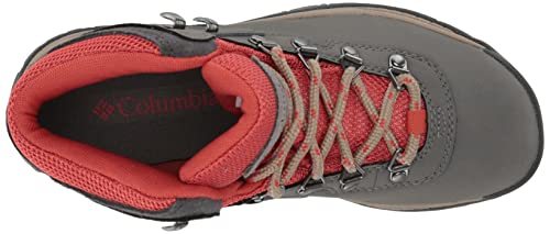 Columbia Newton Ridge Plus Bota de caminhada feminina, Coral, carvão/queimado, 8 Wide