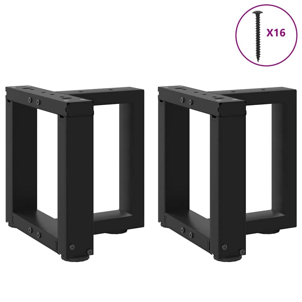 Nogi stolika kawowego w kształcie litery T ze stali malowanej proszkowo, czarne, 30 x 25 x (30-31) cm, 2 sztuki z regulowanymi nóżkami poziomującymi, stabilna podstawa meblowa, łatwy montaż