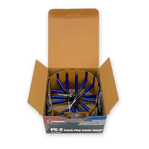 Image of PREMA PC-2 Combi 1 /4 inch Tire Repair Units w /Wire Lead- Tire Patch and Plug Combination Unit for Permanent Flat Tire Repair. Box of 15 Units. Use in Automotive, Truck, Agricultural Farm Tire Repair