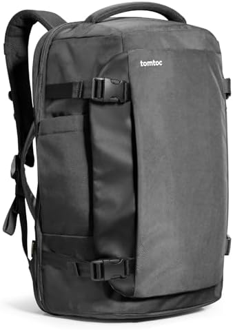 tomtoc 40L Reiserucksack TSA Freundlich Handgepäck Rucksack Travel Backpack | Groß Rucksack für 15,6-17 Zoll Laptop, Flug Genehmigt Bordgepäck Spritzwassergeschützt Kabinenrucksack
