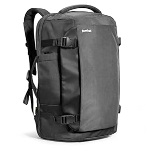 tomtoc 40L Reiserucksack, TSA Freundlich Groß Handgepäck Rucksack Travel Backpack für 15,6-17 Zoll Laptop, Flug Genehmigt Bordgepäck Spritzwassergeschützt Kabinenrucksack für Reise Weekender Trip
