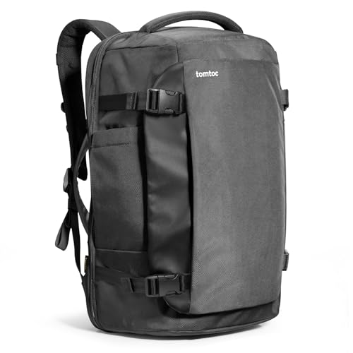 tomtoc 40L Reiserucksack, TSA Freundlich Groß Handgepäck Rucksack Travel Backpack für 15,6-17 Zoll Laptop, Flug Genehmigt Bordgepäck Wasserabweisend Kabinenrucksack für Reise Weekender Trip, PFAS-frei